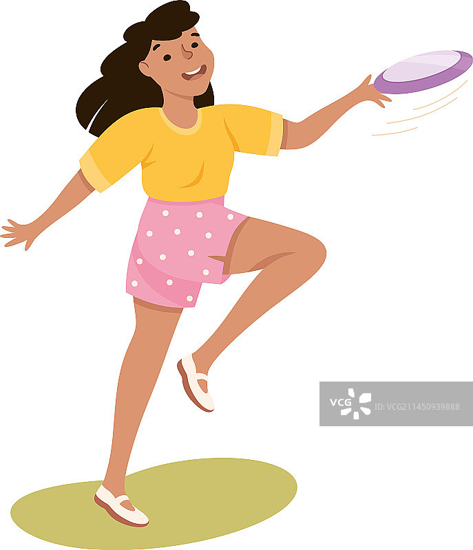 年轻女人玩飞盘图片素材