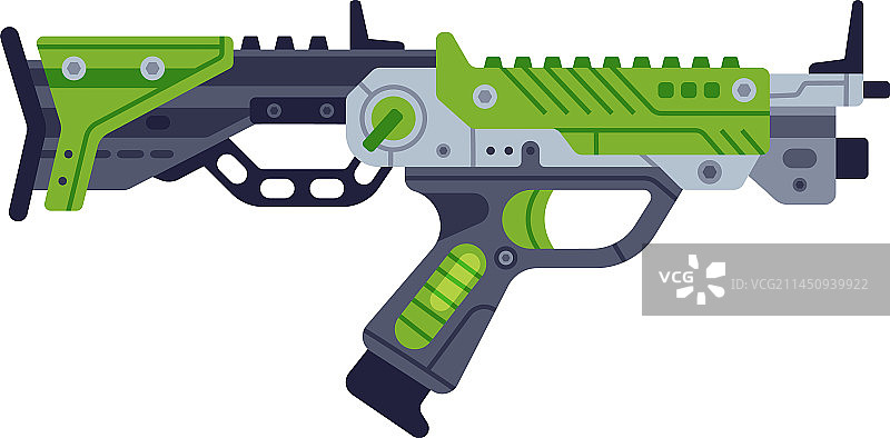 具有破坏性能量的梦幻武器和射线枪图片素材