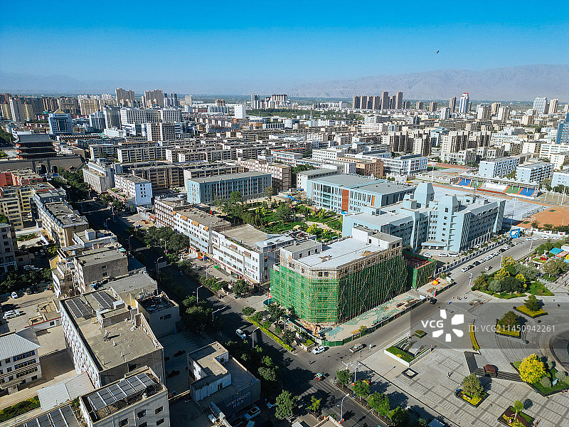 武威 南城门广场 文化广场 凉州区 鸠摩罗什寺图片素材