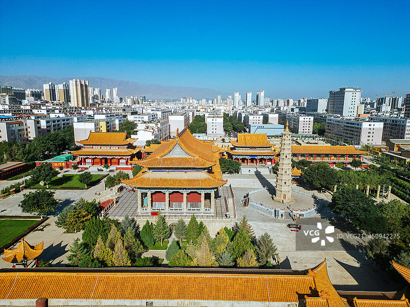 武威 南城门广场 文化广场 凉州区 鸠摩罗什寺图片素材