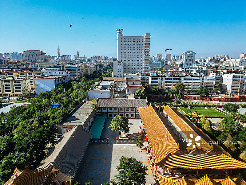 武威 南城门广场 文化广场 凉州区 鸠摩罗什寺图片素材
