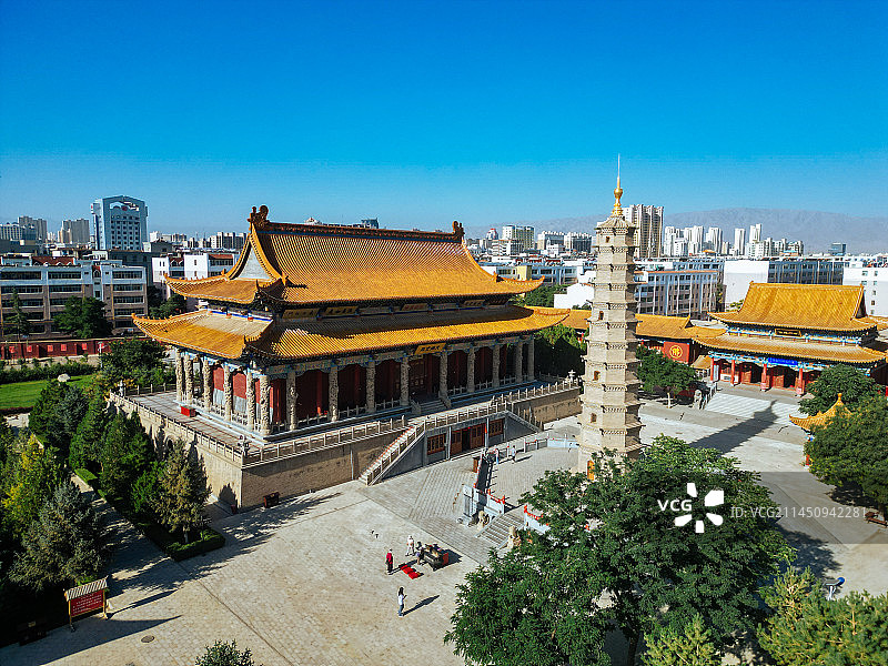 武威 南城门广场 文化广场 凉州区 鸠摩罗什寺图片素材