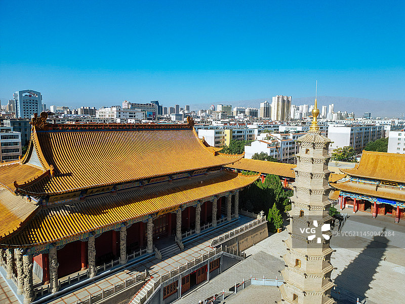 武威 南城门广场 文化广场 凉州区 鸠摩罗什寺图片素材