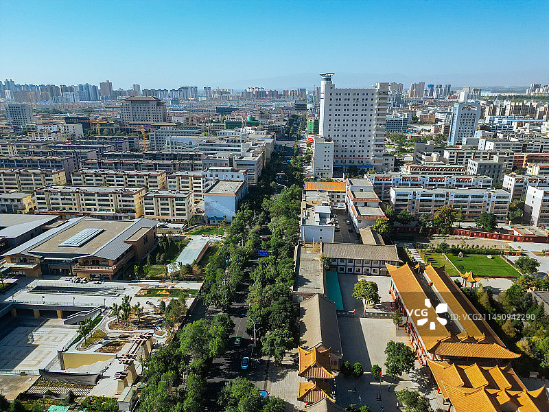 武威 南城门广场 文化广场 凉州区 鸠摩罗什寺图片素材