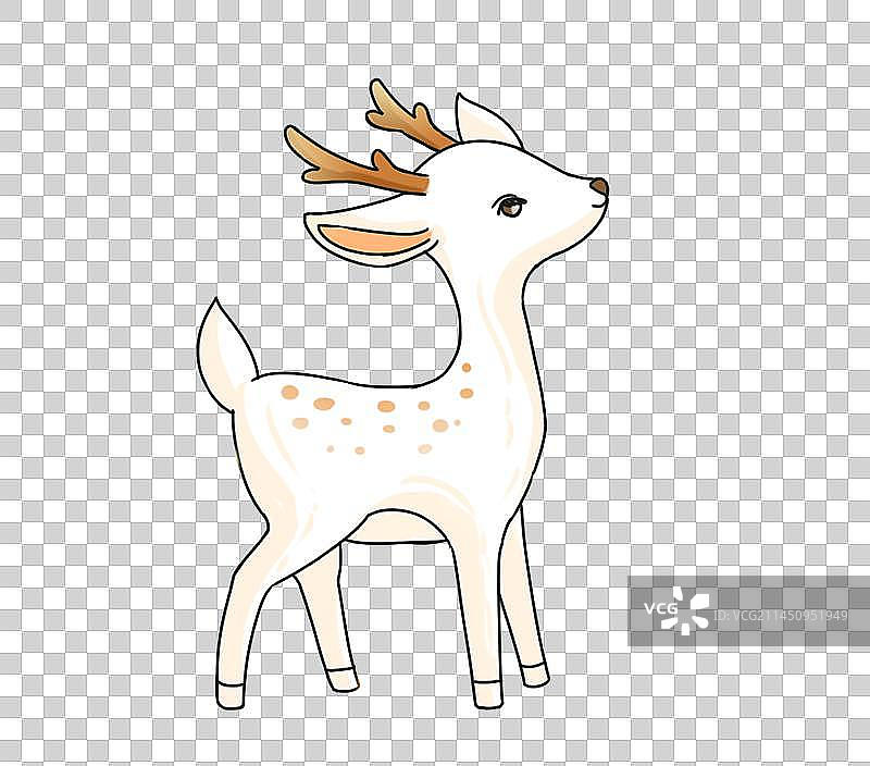 卡通小鹿梅花鹿插画图片素材
