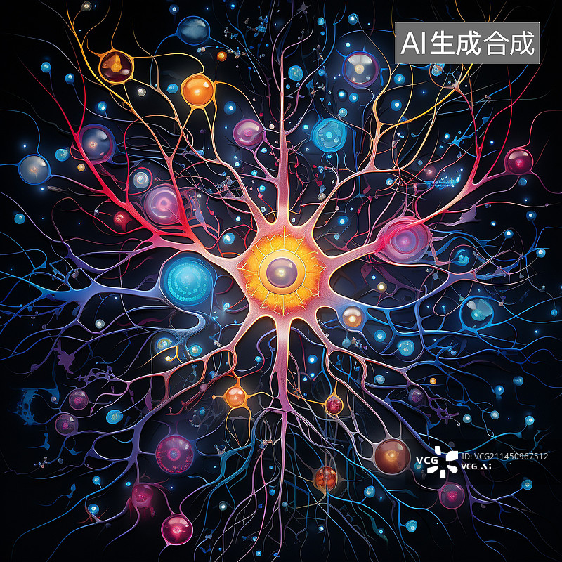 【AI数字艺术】神经元概念图图片素材