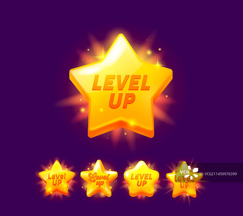 游戏升级奖励星星图标图片素材
