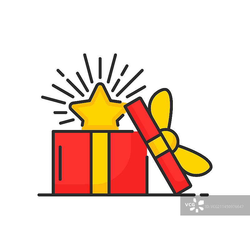 带星星图标的礼品盒：奖励积分图片素材