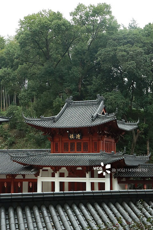 福建福州镜台山、烟霞阁、天王寺、金光禅寺、山脚下署前路街景以及俯拍视角下的宁德市区景观图片素材