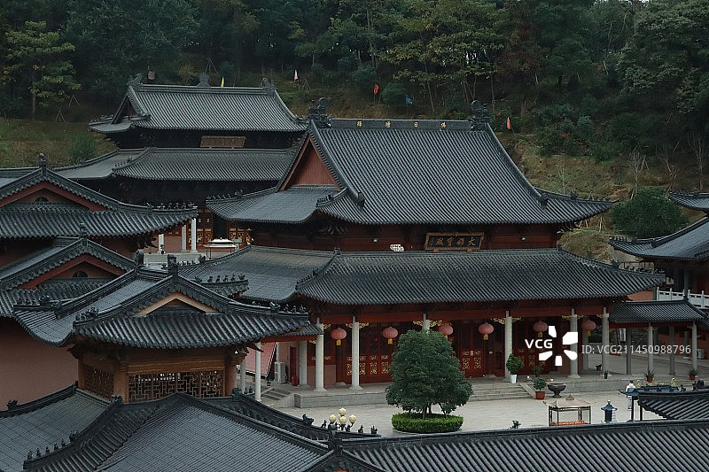 福建福州镜台山、烟霞阁、天王寺、金光禅寺、山脚下署前路街景以及俯拍视角下的宁德市区景观图片素材