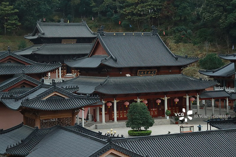 福建福州镜台山、烟霞阁、天王寺、金光禅寺、山脚下署前路街景以及俯拍视角下的宁德市区景观图片素材
