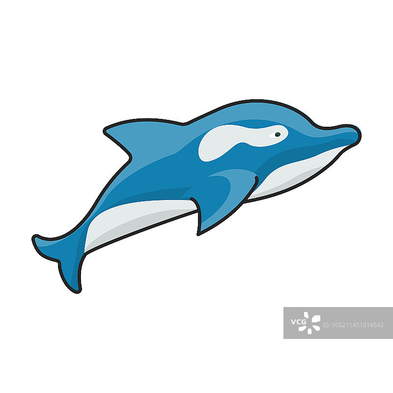 鲸鱼虎鲸彩色图标图片素材