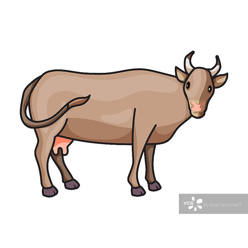 动物奶牛彩色图标图片素材