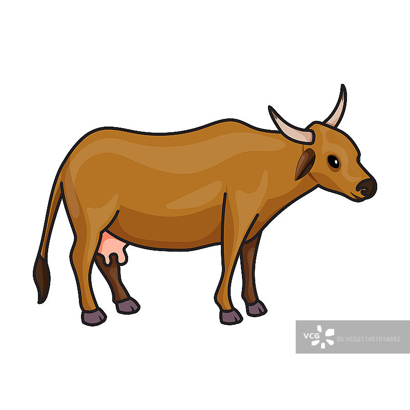 动物奶牛彩色图标图片素材