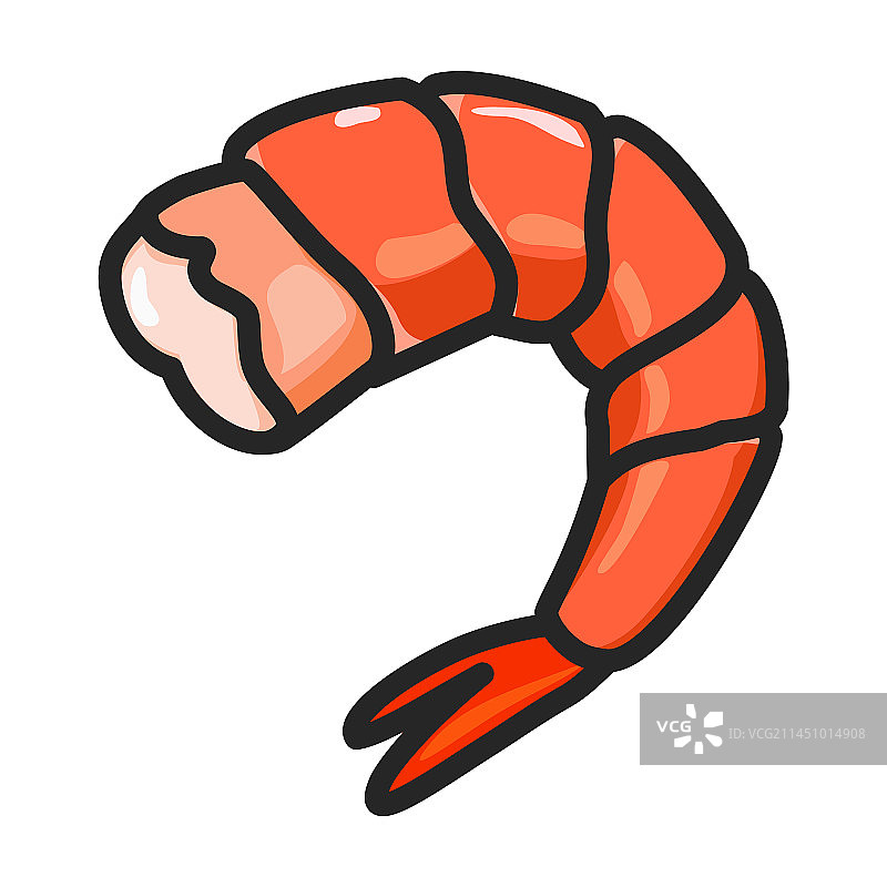 白色背景彩色虾图标标志图片素材