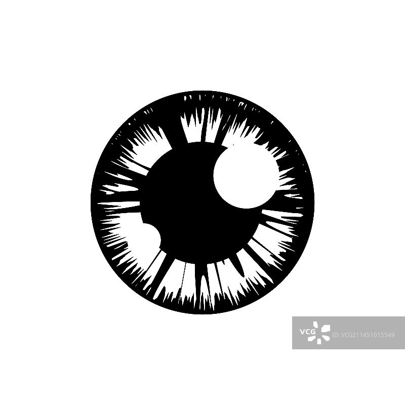 眼睛晶状体虹膜和瞳孔图标人眼象形图图片素材