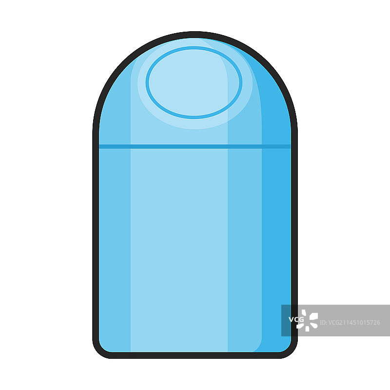 垃圾箱彩色图标，隔离在图片素材