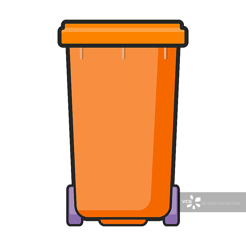 垃圾箱彩色图标，隔离在图片素材