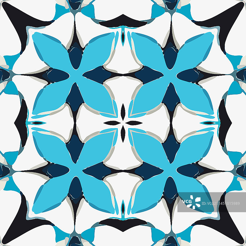 复古蓝色彩绘瓷砖背景图片素材