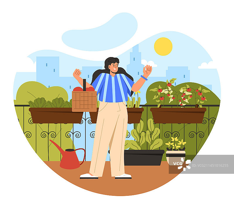 拥有自家种植收获理念的女人图片素材