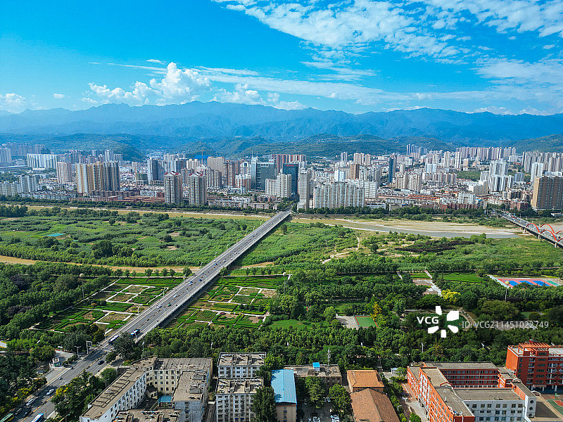 宝鸡 航拍 金台观 金台区 渭河公园 胜利大桥 人民公园 体育馆 金渭大桥 文化艺术中心图片素材