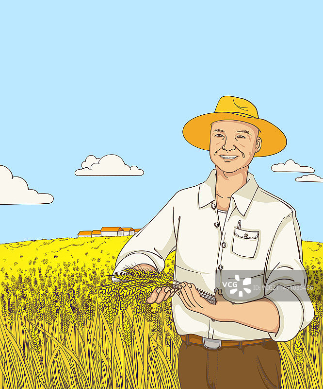 小麦农田人物图片素材