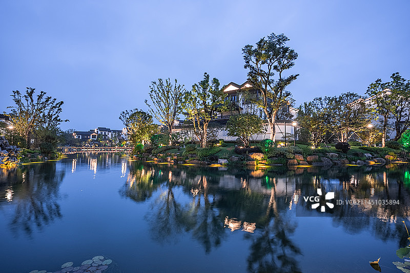 中式别墅高档住宅图片素材