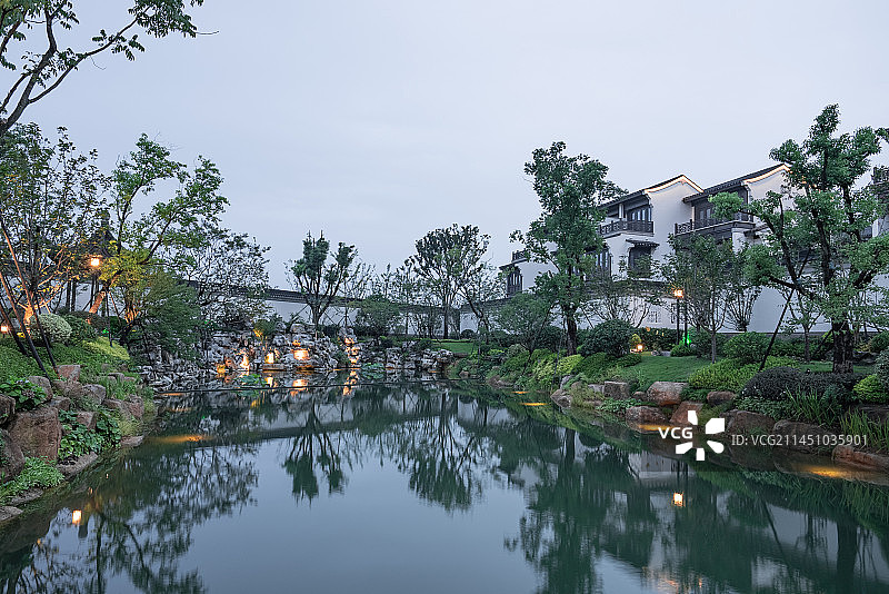 中式别墅高档住宅图片素材