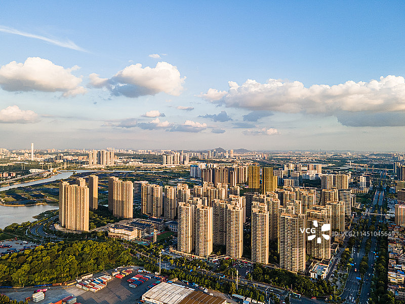 航拍现代高层住宅小区商品房商业公寓图片素材