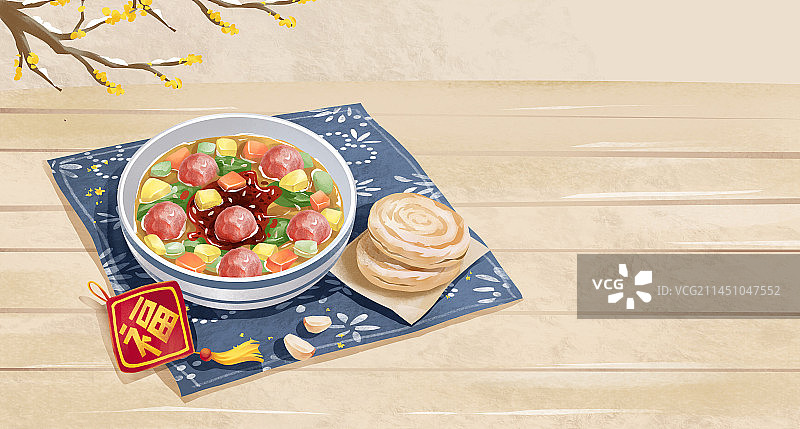 西安传统美食之肉丸胡辣汤图片素材