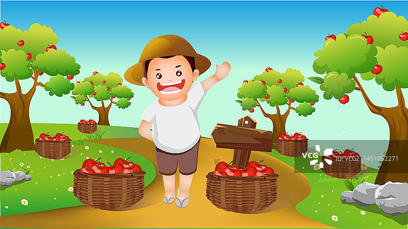农民丰收节苹果树图片素材