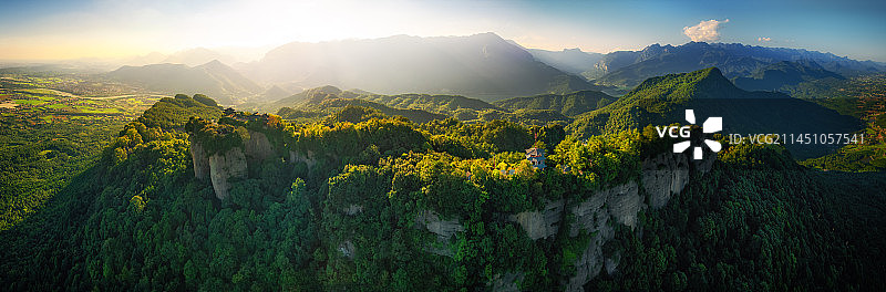 四川江油窦圌山夕阳美景图片素材