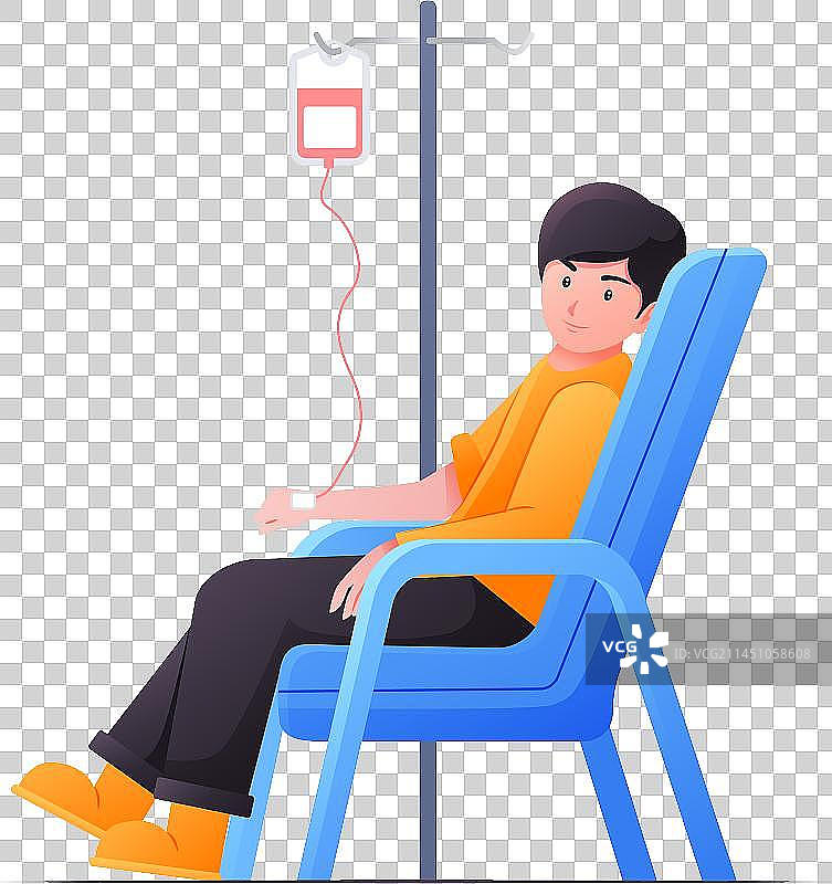 一个男士坐在椅子上面输液图片素材
