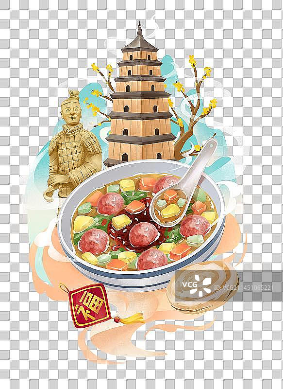 陕西西安传统美食之肉丸胡辣汤图片素材