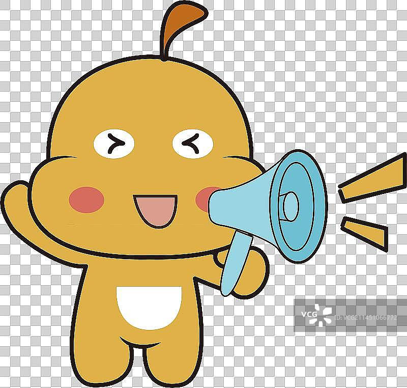 可爱卡通人物呐喊插画图片素材