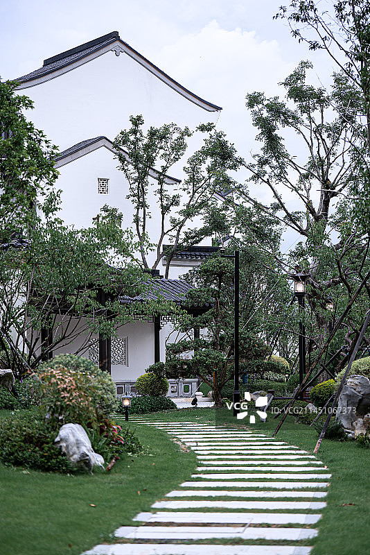 传统中式建筑高档别墅合院图片素材