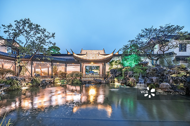 传统中式建筑高档别墅合院图片素材