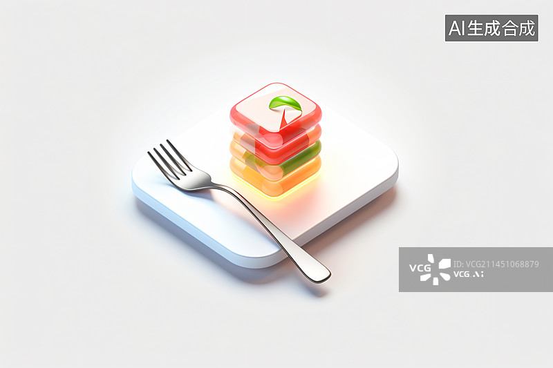 【AI数字艺术】下午茶的蛋糕点心3D图标图片素材