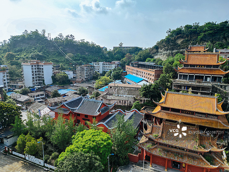 自贡 地标 龙凤山公园 法藏寺 彩灯公园 妙观寺 体育中心 龙井公园 百利大厦图片素材