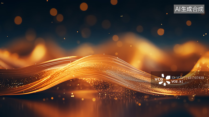 【AI数字艺术】金色流体概念插画图片素材
