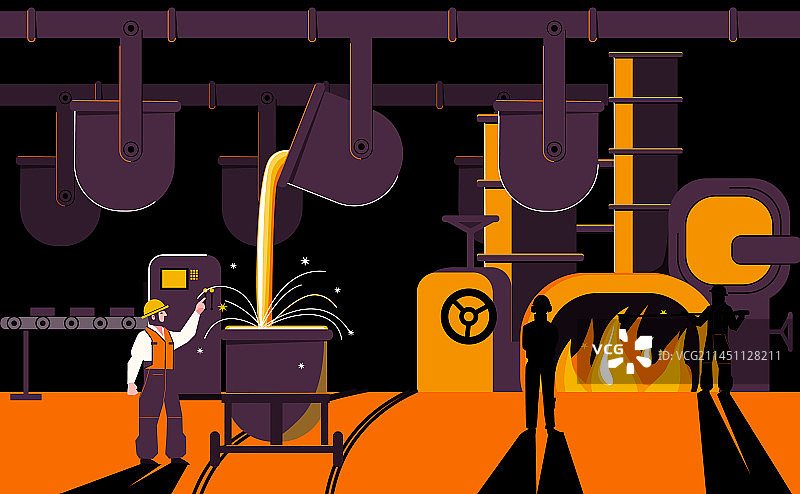 冶金生产工厂构成图片素材