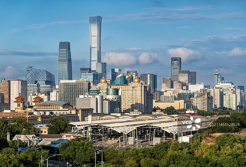 北京火车站北京站和CBD国贸图片素材