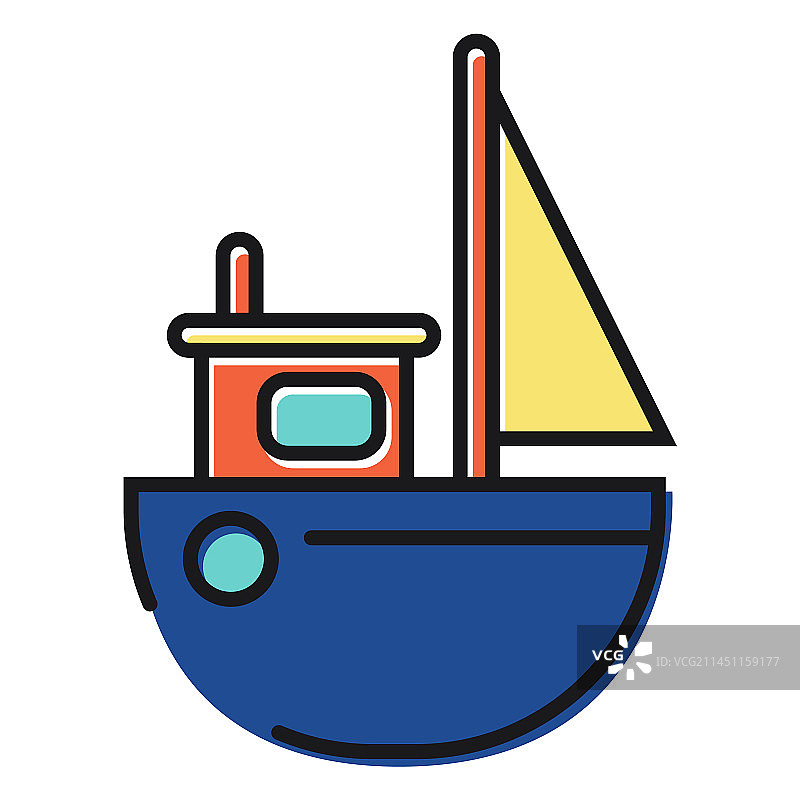 玩具船图标图片素材