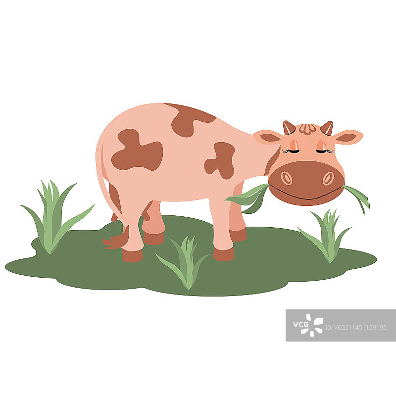 草地上的卡通奶牛图片素材