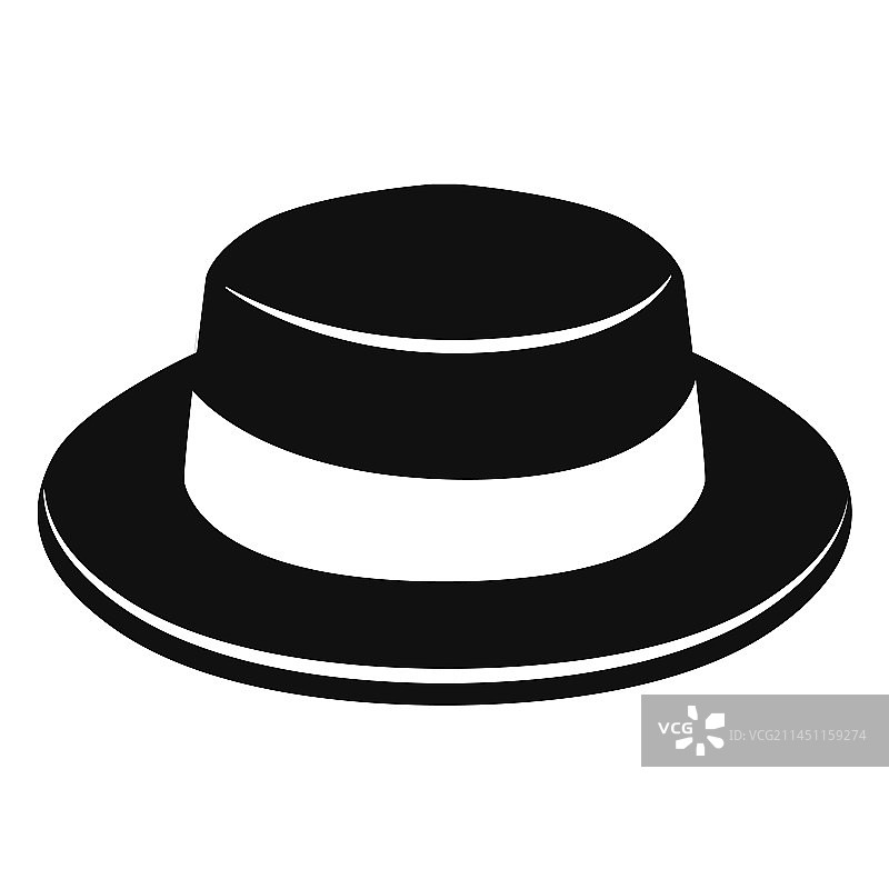平顶草帽扁平风格图标图片素材