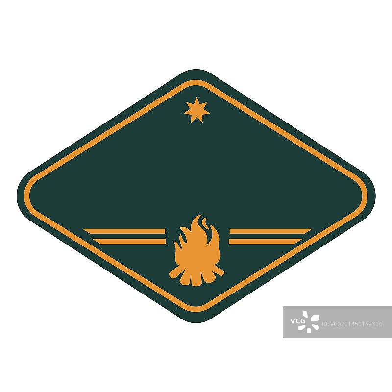 篝火露营剪影标签图片素材