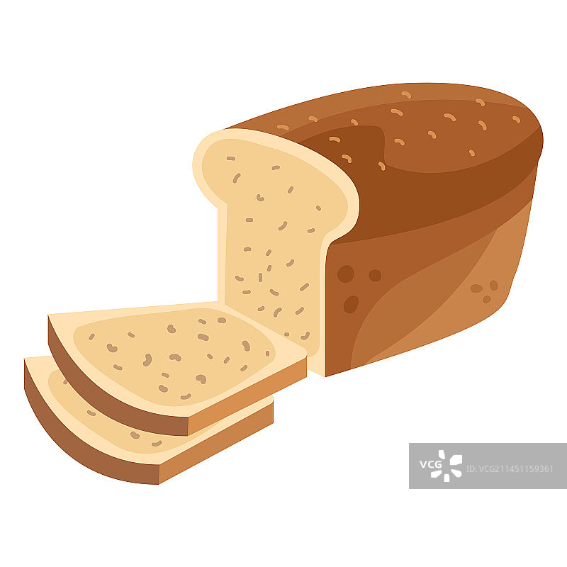 面包切片扁平设计图片素材