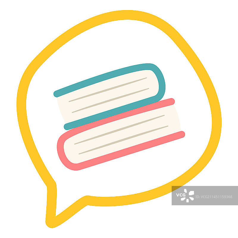 对话气泡中的书籍图片素材