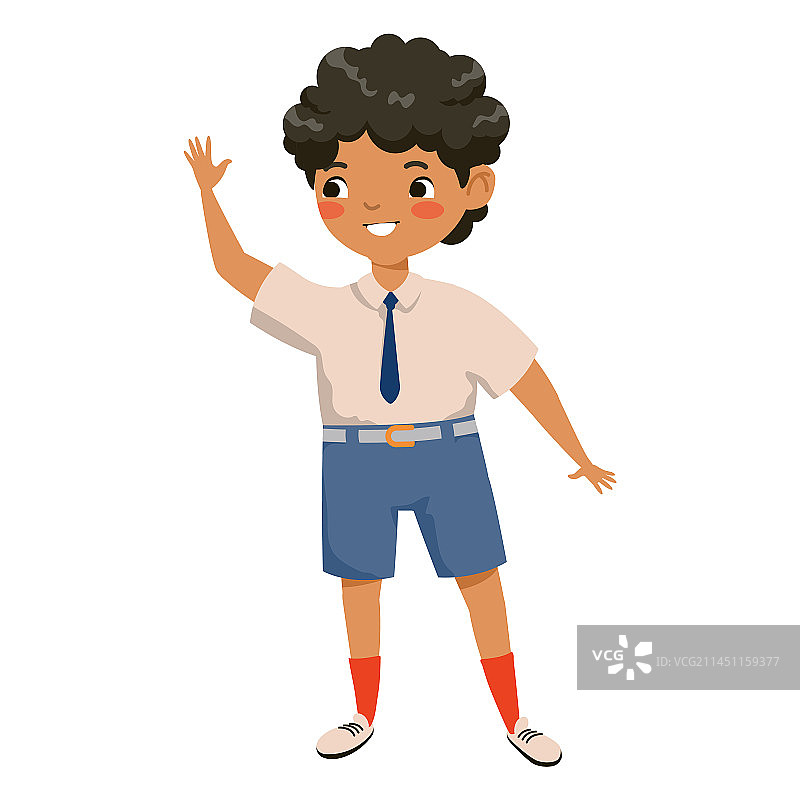 挥手男孩图片素材