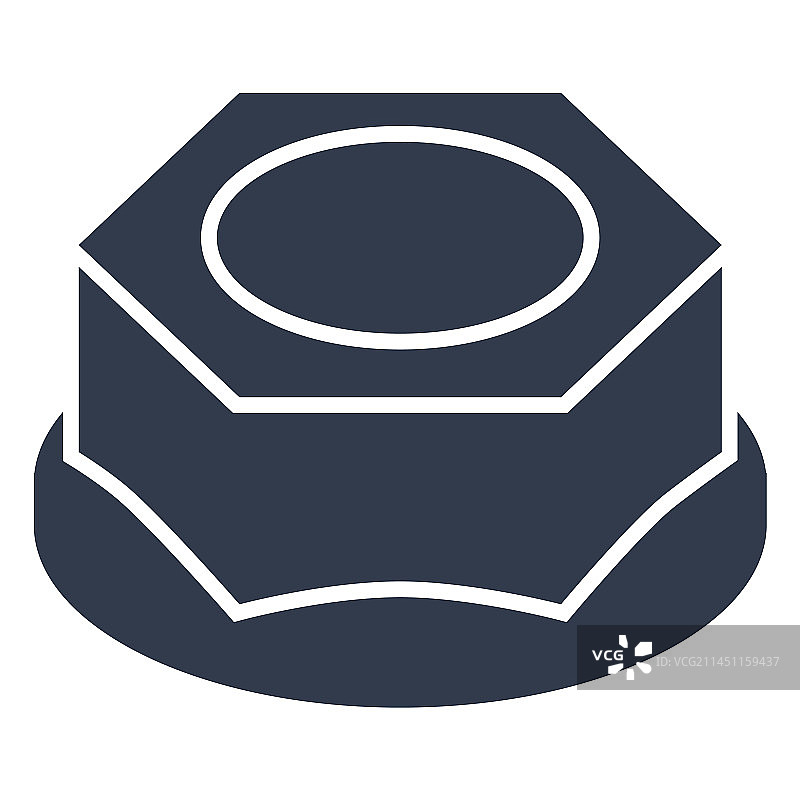 蓝色法兰螺母剖面图图片素材